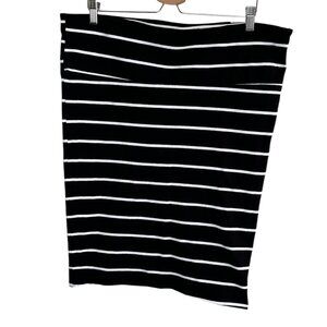 Torrid Womens Retro Striped Black & White Pencil Skirt Size 2X Office Siren